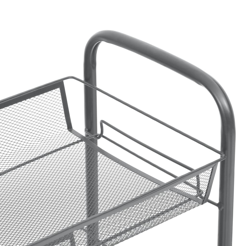Carrello da Cucina con 5 Ripiani Grigio 46x26x105 cm in Ferro - homemem39