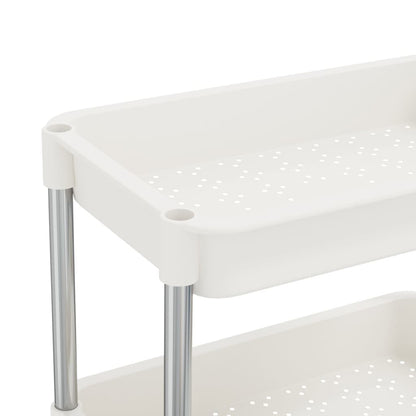 Carrello da Cucina 5 Ripiani Bianco 42x29x128 cm Ferro e ABS - homemem39