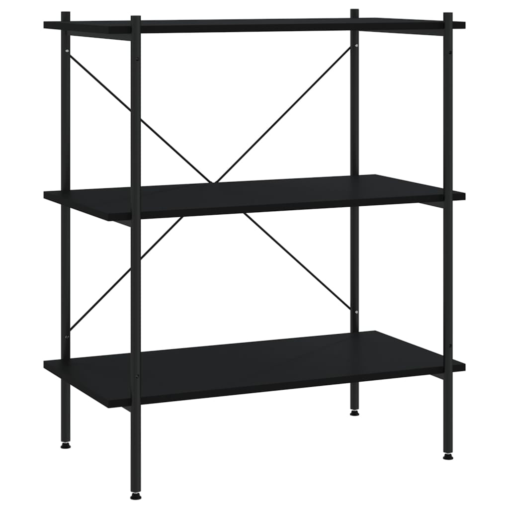 Scaffale con 3 Mensole Nero 80x40x92 cm | homemem39