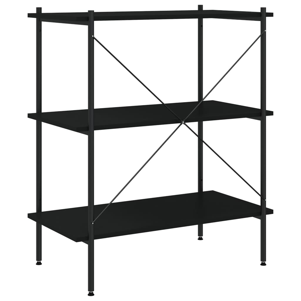 Scaffale con 3 Mensole Nero 80x40x92 cm | homemem39