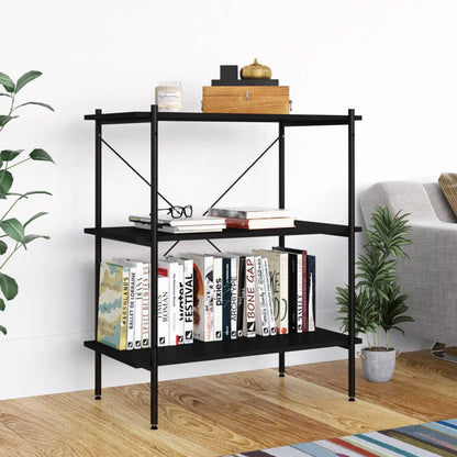 Scaffale con 3 Mensole Nero 80x40x92 cm | homemem39