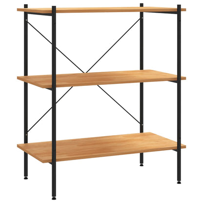 Scaffale a 3 ripiani nero e rovere 80x40x92 cm | homemem39