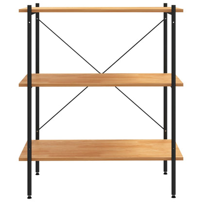 Scaffale a 3 ripiani nero e rovere 80x40x92 cm | homemem39