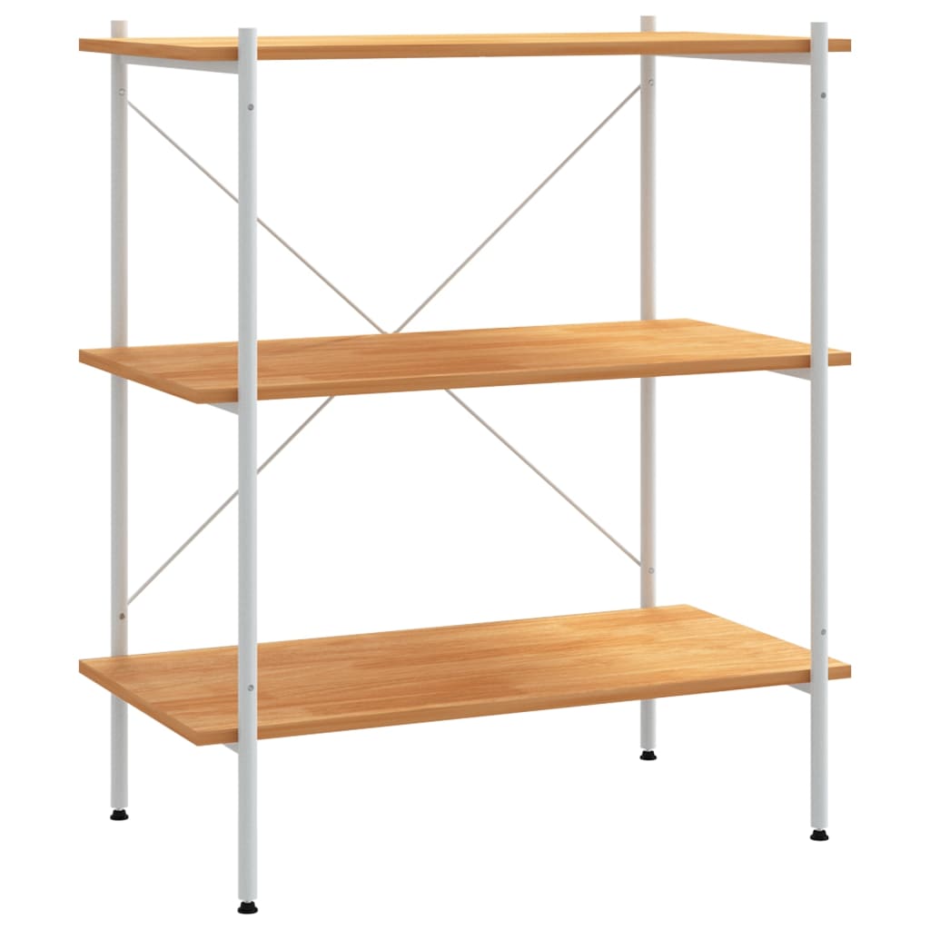 Scaffale con 3 Mensole Bianco e Rovere 80x40x92 cm | homemem39