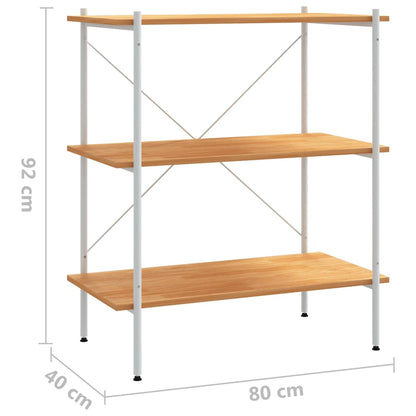 Scaffale con 3 Mensole Bianco e Rovere 80x40x92 cm | homemem39