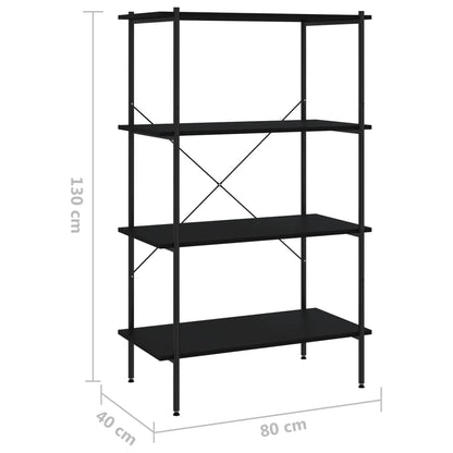 Scaffale con 4 Mensole Nero 80x40x130 cm | homemem39