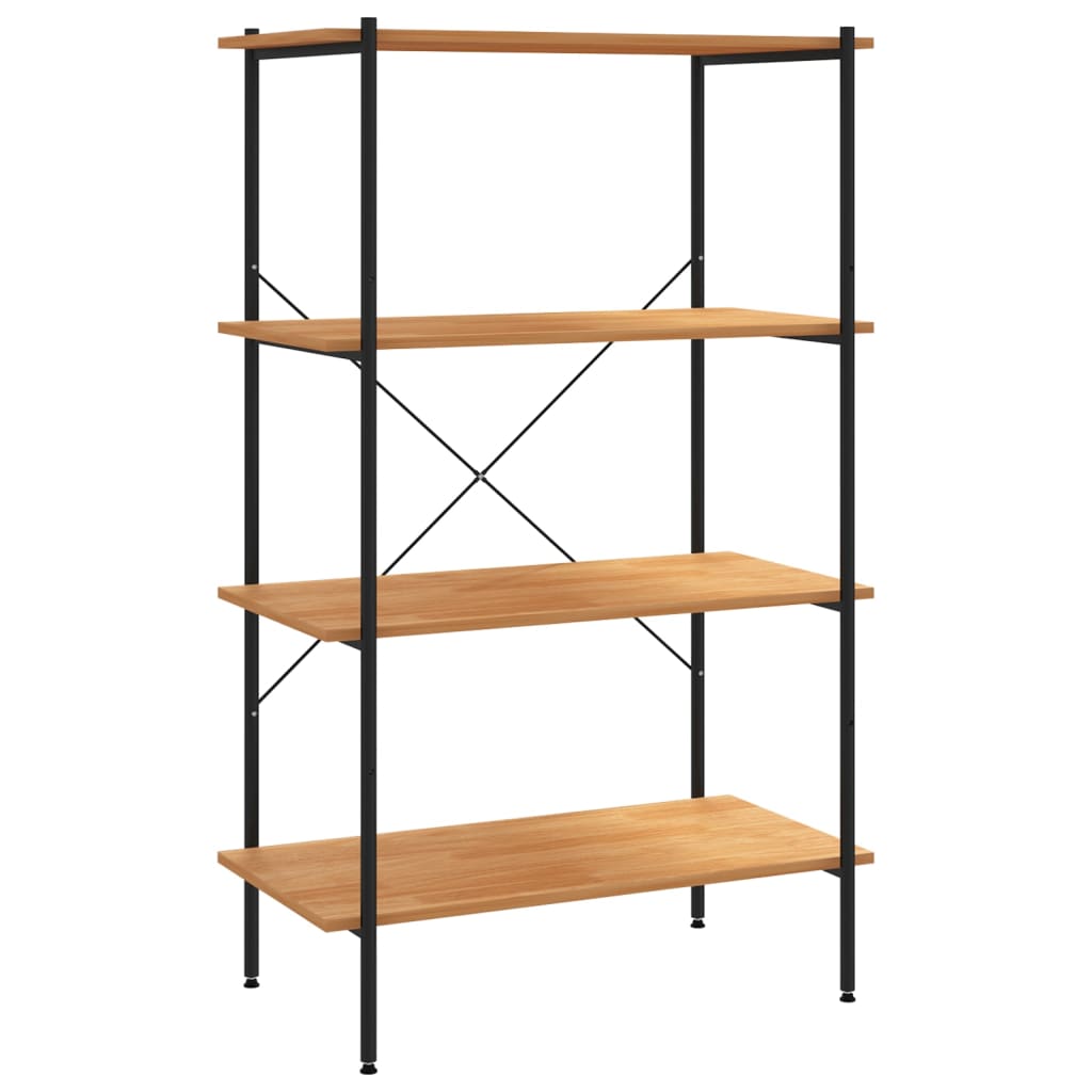 Scaffale con 4 Mensole Nero e Rovere 80x40x130 cm | homemem39