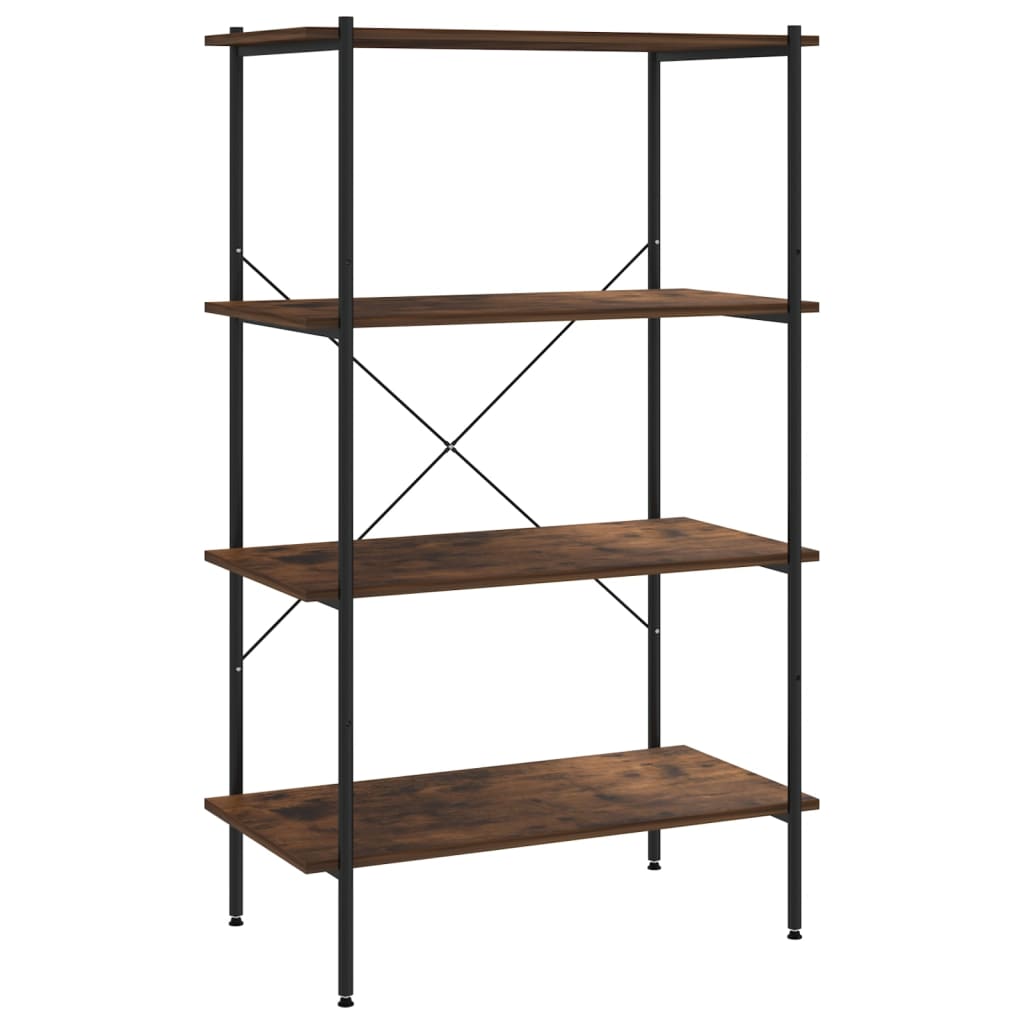 Scaffale con 4 Mensole Nero e Naturale 80x40x130 cm | homemem39