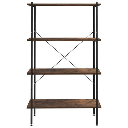 Scaffale con 4 Mensole Nero e Naturale 80x40x130 cm | homemem39