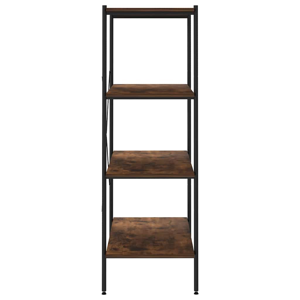 Scaffale con 4 Mensole Nero e Naturale 80x40x130 cm