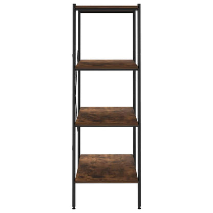 Scaffale con 4 Mensole Nero e Naturale 80x40x130 cm