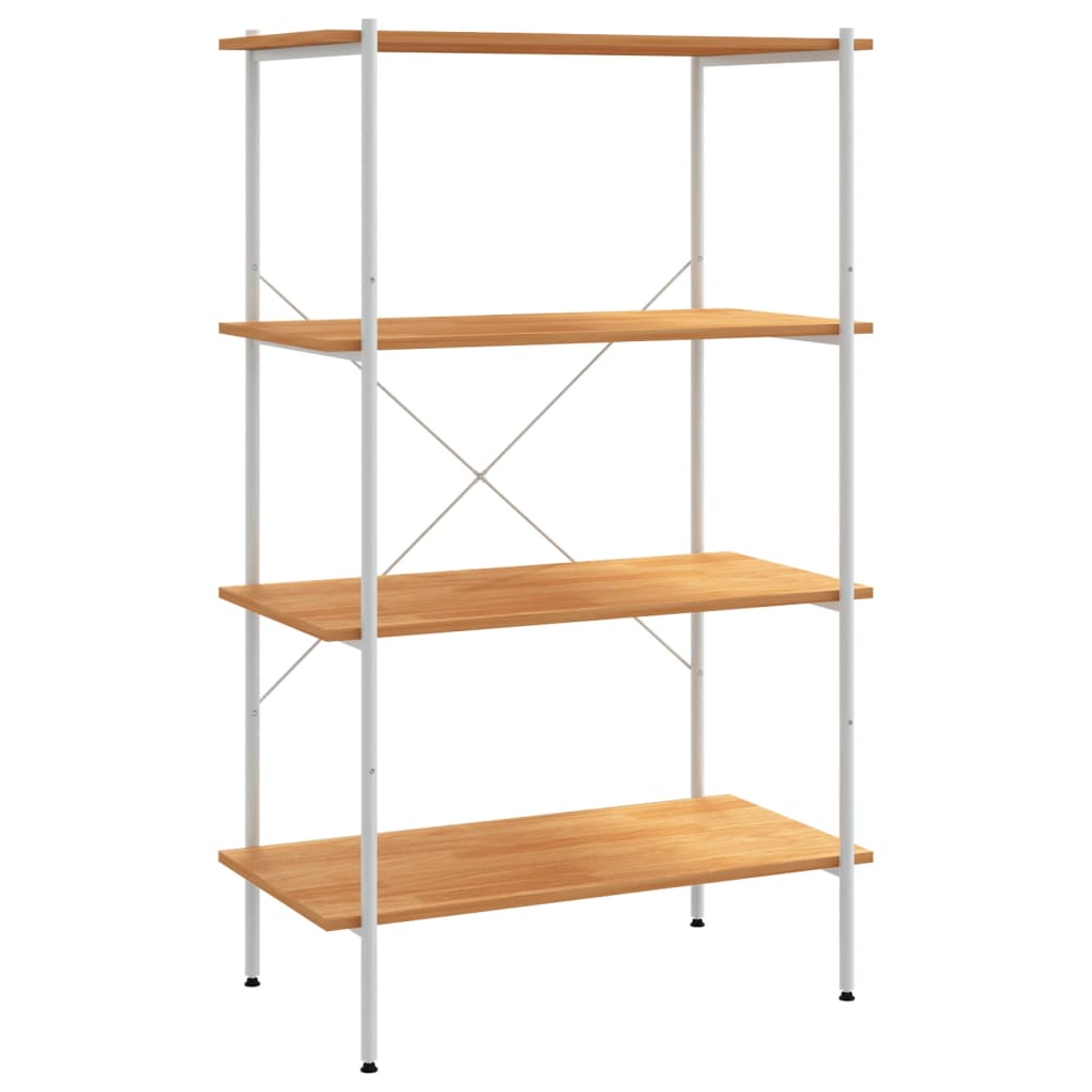 Scaffale con 4 Mensole Bianco e Rovere 80x40x130 cm | homemem39