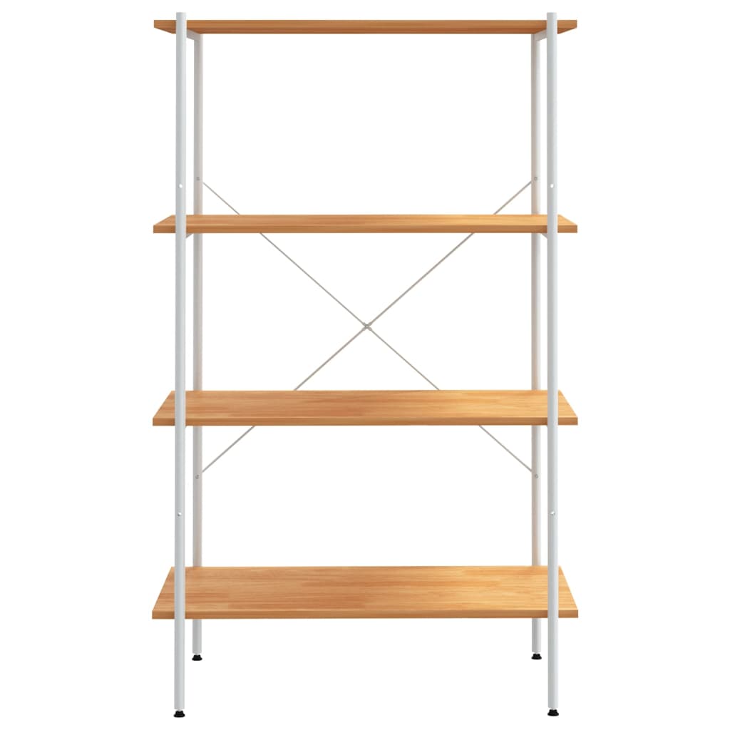 Scaffale con 4 Mensole Bianco e Rovere 80x40x130 cm | homemem39