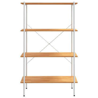 Scaffale con 4 Mensole Bianco e Rovere 80x40x130 cm | homemem39