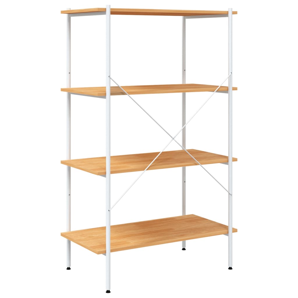 Scaffale con 4 Mensole Bianco e Rovere 80x40x130 cm | homemem39