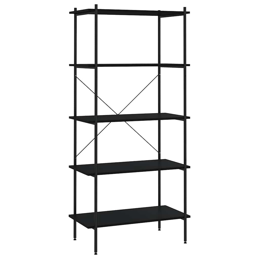Scaffale con 5 Mensole Nero 80x40x163 cm