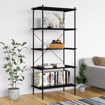 Scaffale con 5 Mensole Nero 80x40x163 cm | homemem39