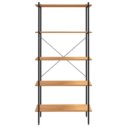 Scaffale con 5 Mensole Nero e Rovere 80x40x163 cm | homemem39