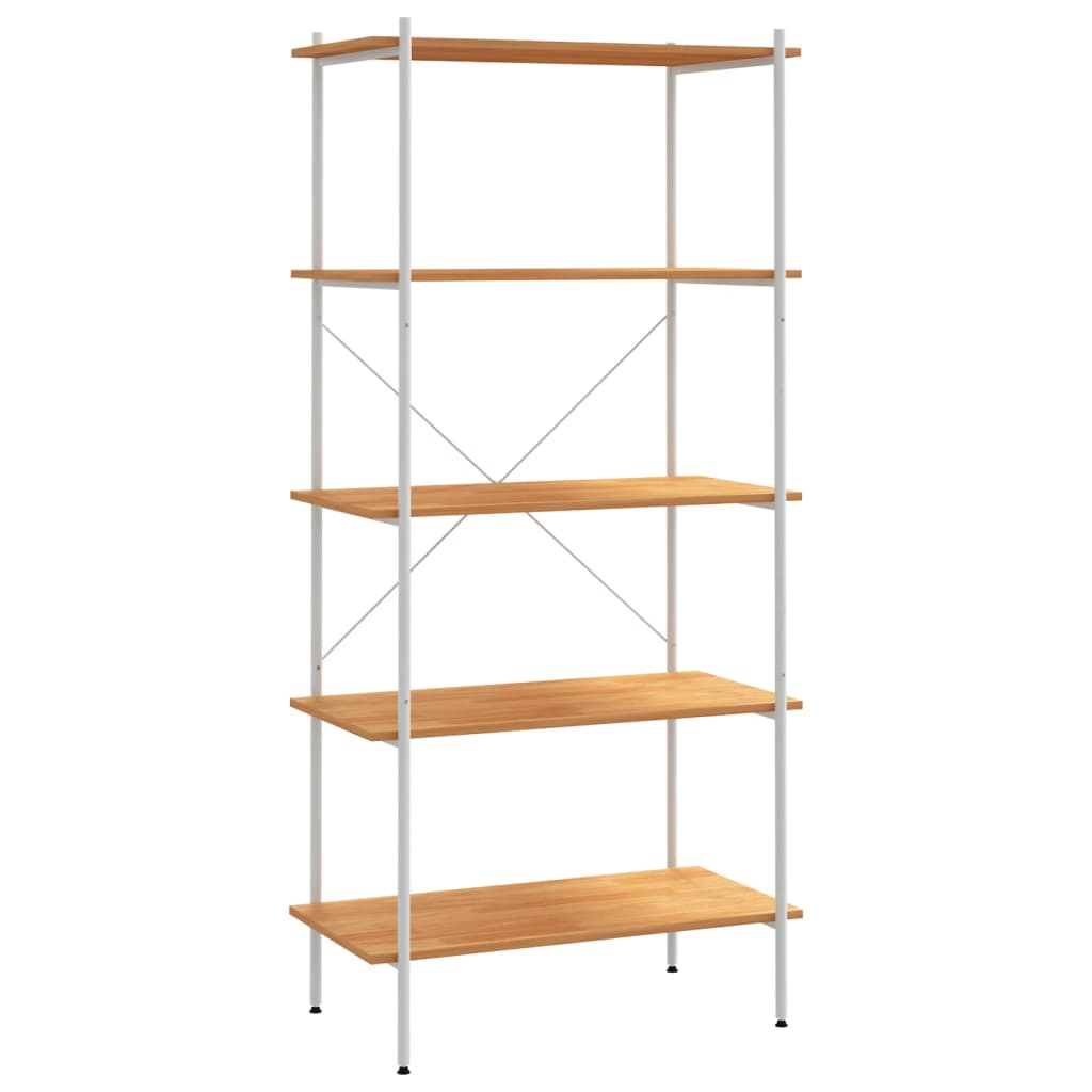 Scaffale con 5 Mensole Bianco e Rovere 80x40x163 cm | homemem39