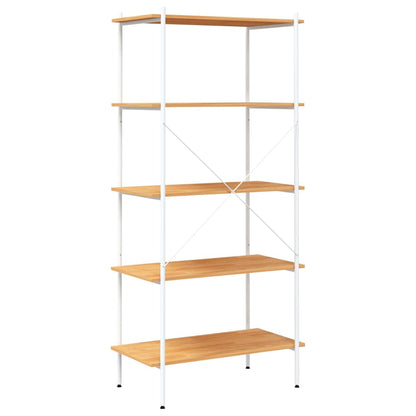 Scaffale con 5 Mensole Bianco e Rovere 80x40x163 cm | homemem39