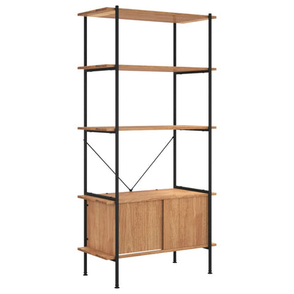 Scaffalatura 5 Livelli con Mobile 80x40x163 cm Acciaio e Legno | homemem39