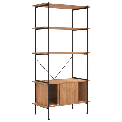 Scaffalatura 5 Livelli con Mobile 80x40x163 cm Acciaio e Legno | homemem39