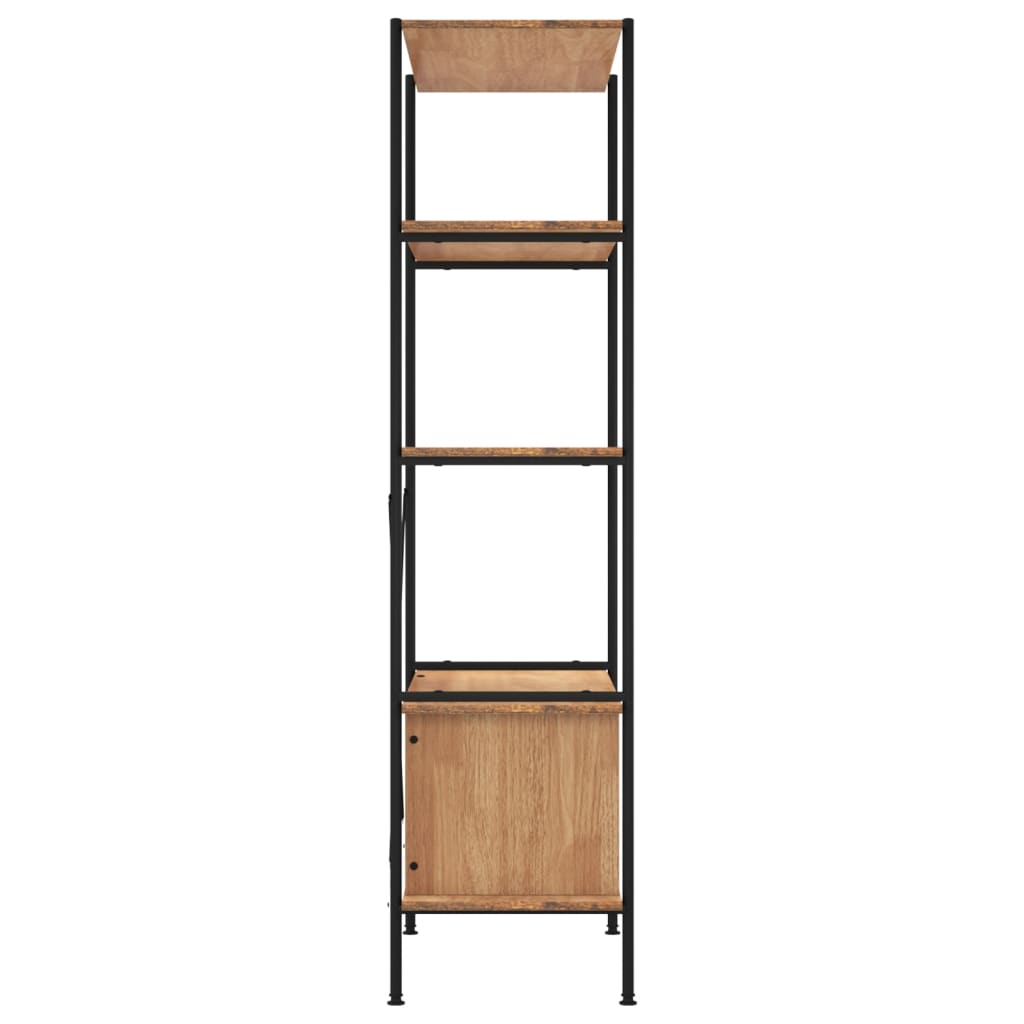 Scaffalatura 5 Livelli con Mobile 80x40x163 cm Acciaio e Legno | homemem39