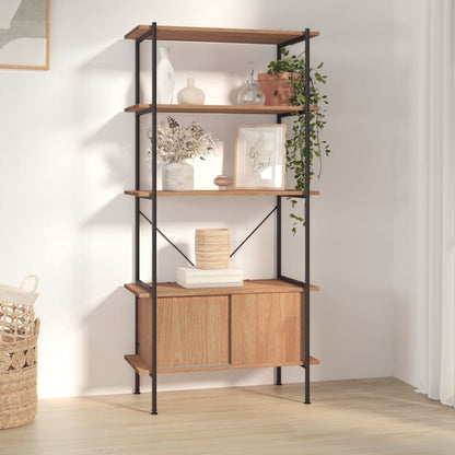 Scaffalatura 5 Livelli con Mobile 80x40x163 cm Acciaio e Legno | homemem39