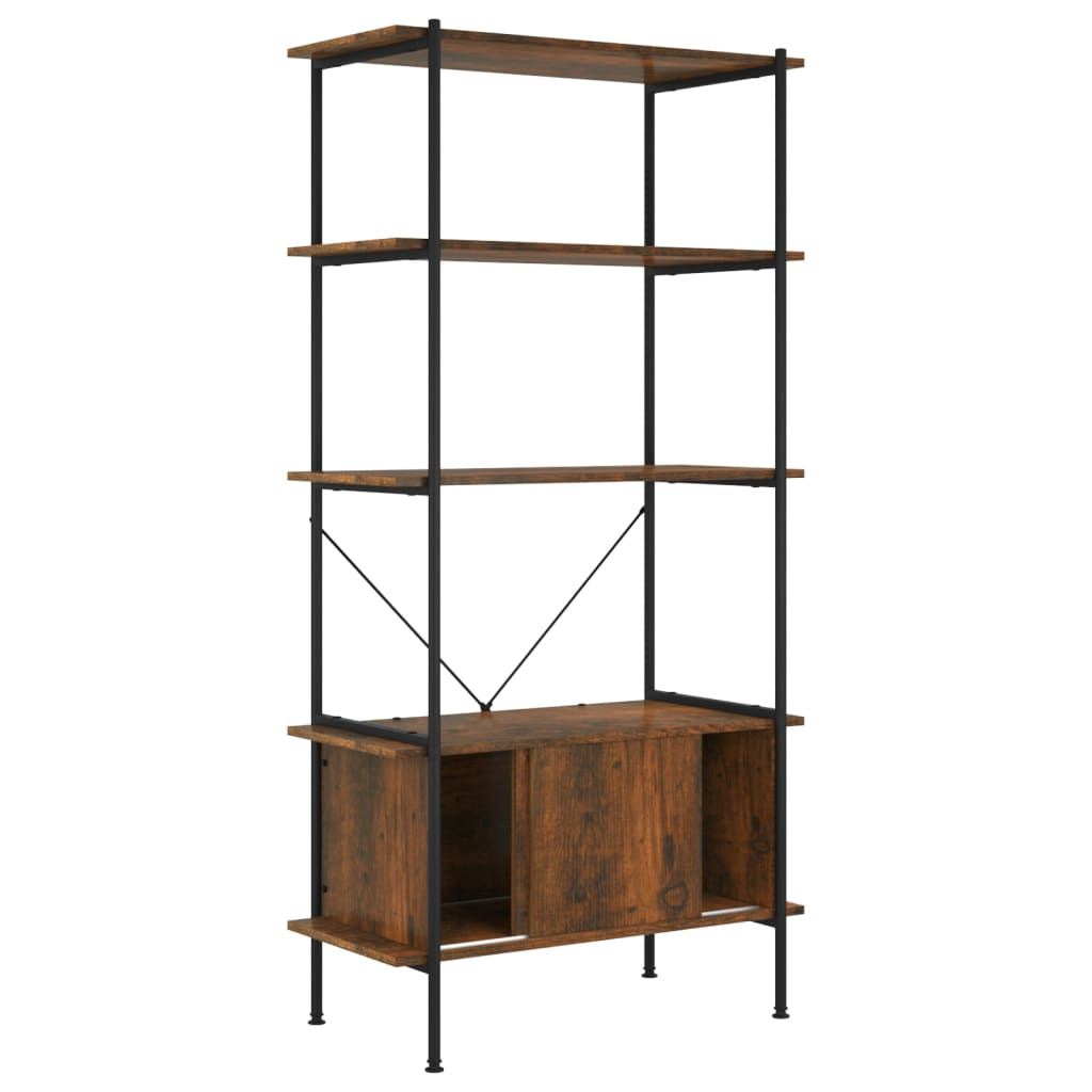 Scaffalatura 5 Livelli con Mobile 80x40x163 cm Acciaio e Legno | homemem39