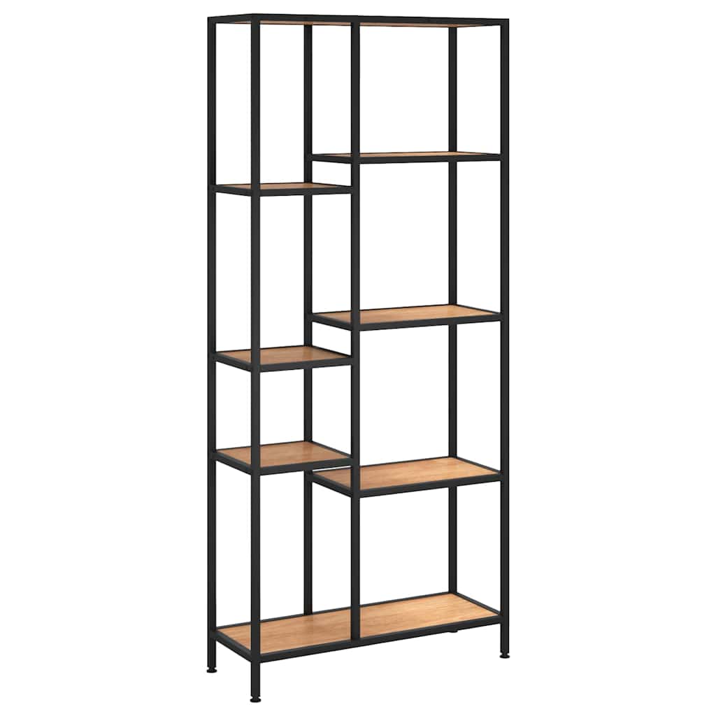 Scaffale per Libri 80x30x180 cm Acciaio e Legno Multistrato | homemem39