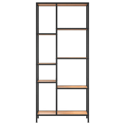 Scaffale per Libri 80x30x180 cm Acciaio e Legno Multistrato | homemem39
