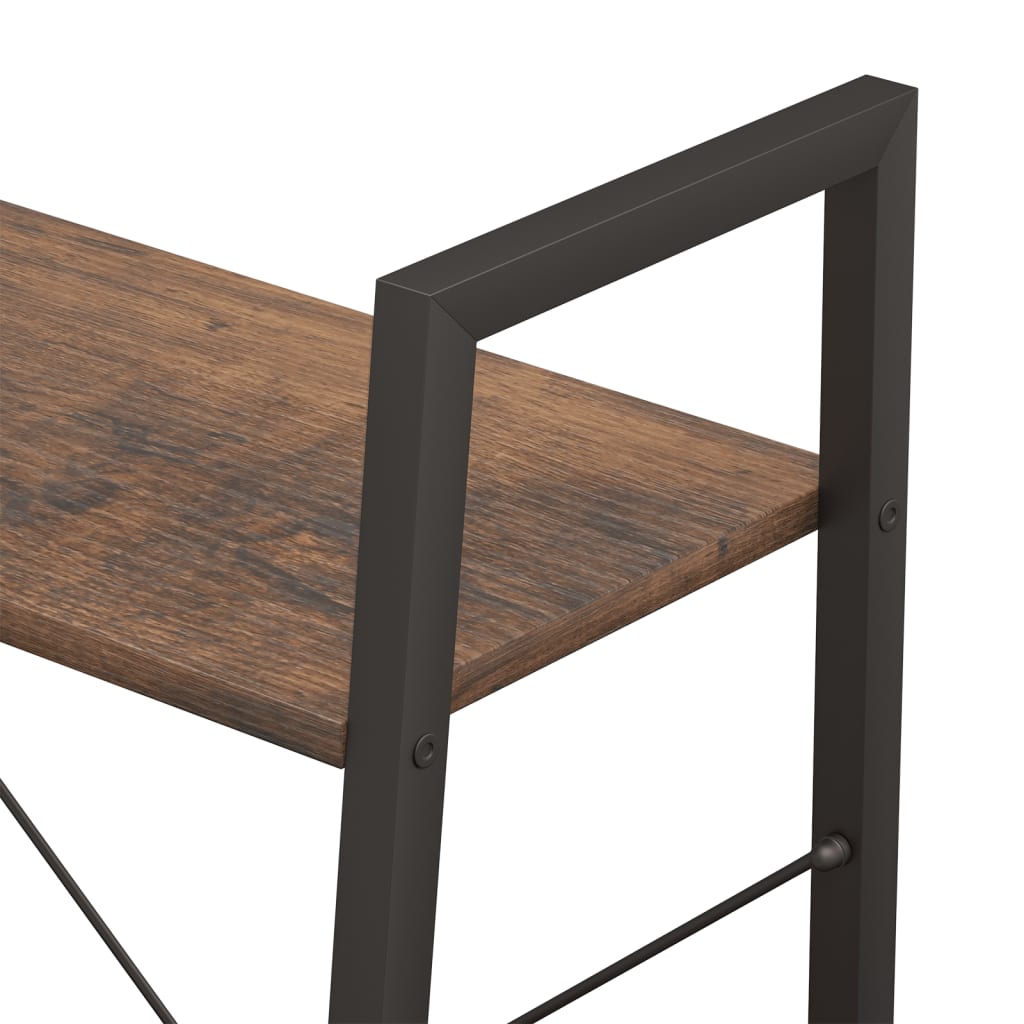 Scaffale Autoportante 3 Ripiani Marrone Scuro Nero 56x35x108 cm | homemem39