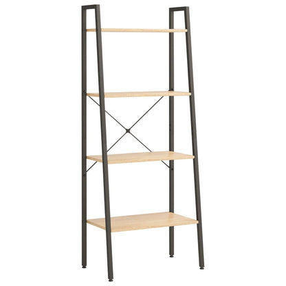 Scaffale Autoportante 4 Ripiani Marrone Chiaro Nero 56x35x140cm | homemem39