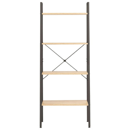 Scaffale Autoportante 4 Ripiani Marrone Chiaro Nero 56x35x140cm | homemem39
