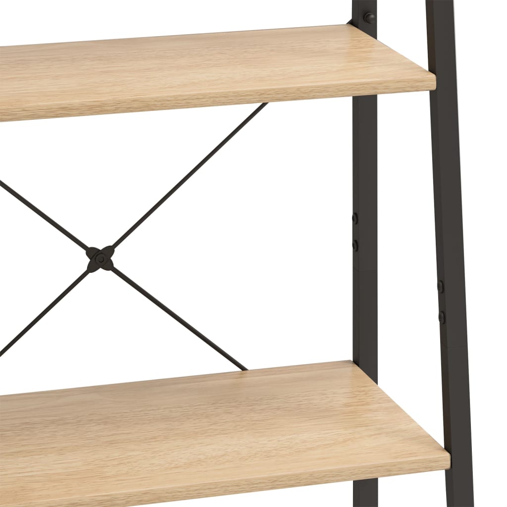 Scaffale Autoportante 4 Ripiani Marrone Chiaro Nero 56x35x140cm | homemem39