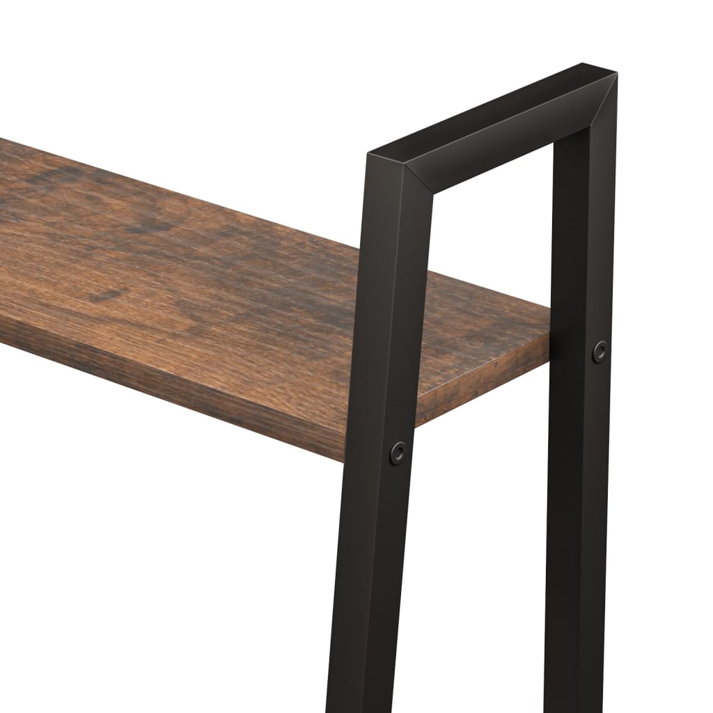 Scaffale Autoportante 4 Ripiani Marrone Scuro Nero 56x35x140 cm | homemem39