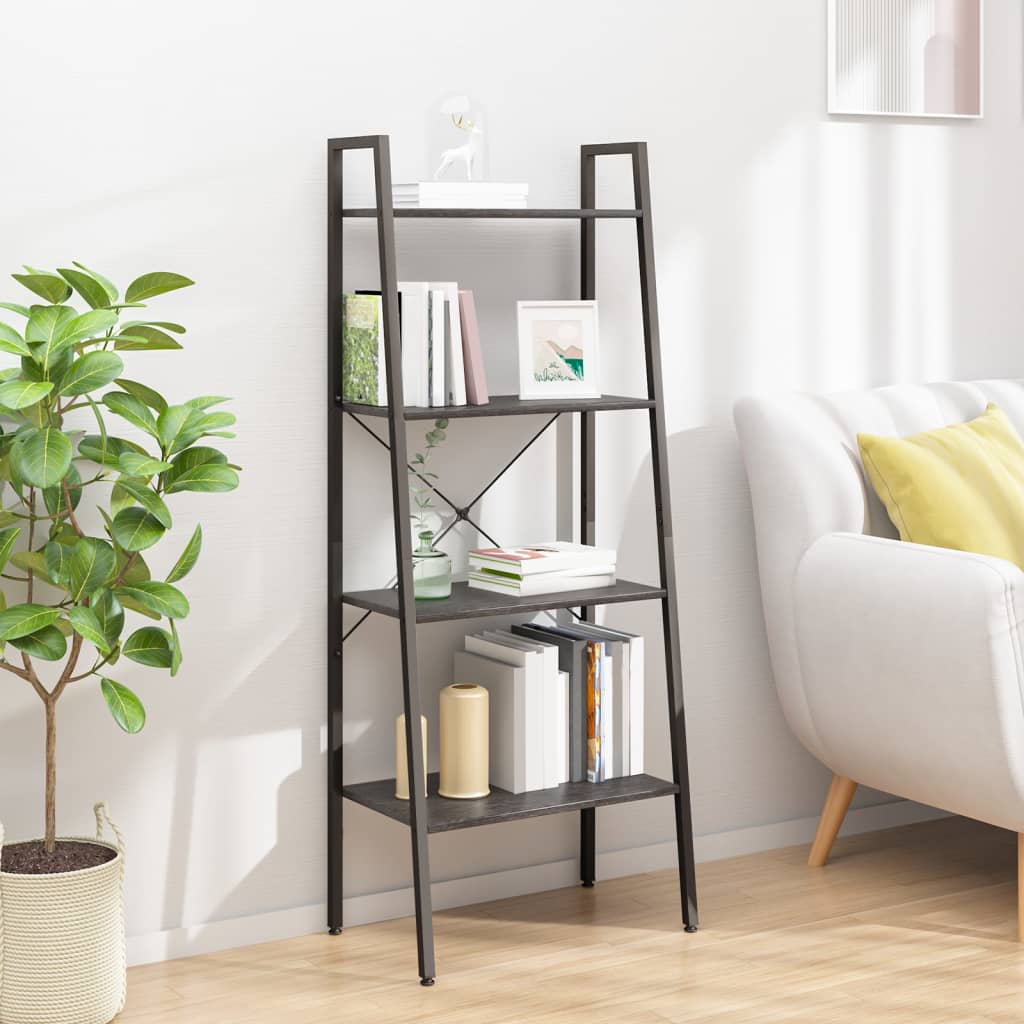 Scaffale Autoportante con 4 Ripiani Nero 56x35x140 cm | homemem39