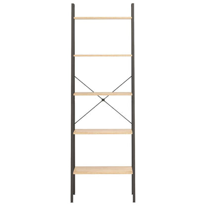 Scaffale Autoportante 5 Ripiani Marrone Chiaro Nero 56x35x174cm