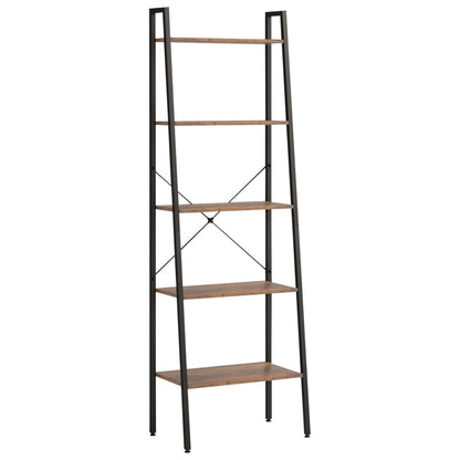 Scaffale Autoportante 5 Ripiani Marrone Scuro Nero 56x35x174 cm | homemem39