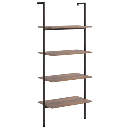 Scaffale Pendente 4 Livelli Marrone Scuro e Nero 64x35x152,5 cm | homemem39