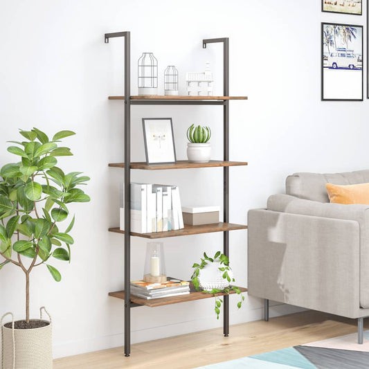 Scaffale Pendente 4 Livelli Marrone Scuro e Nero 64x35x152,5 cm | homemem39
