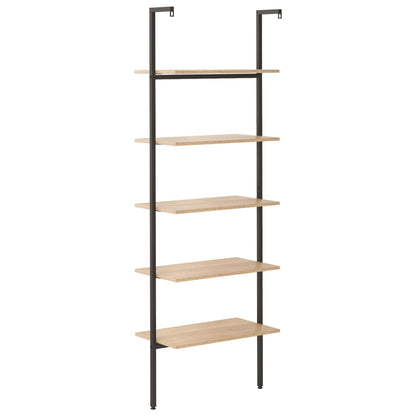 Scaffale Pendente 5 Ripiani Marrone Chiaro e Nero 64x35x185 cm | homemem39