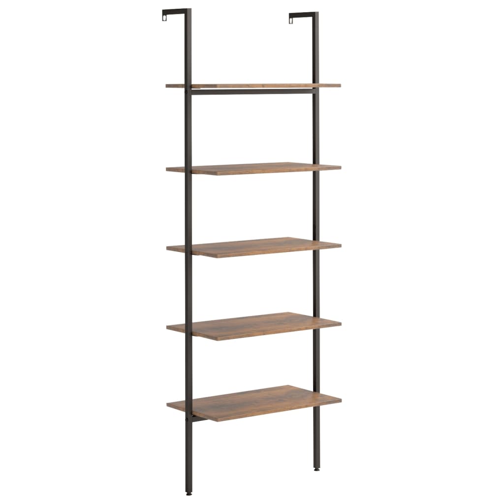 Scaffale Pendente 5 Livelli Marrone Scuro e Nero 64x35x185 cm | homemem39