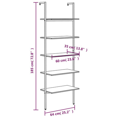 Scaffale Pendente 5 Livelli Marrone Scuro e Nero 64x35x185 cm | homemem39