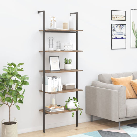 Scaffale Pendente 5 Livelli Marrone Scuro e Nero 64x35x185 cm | homemem39