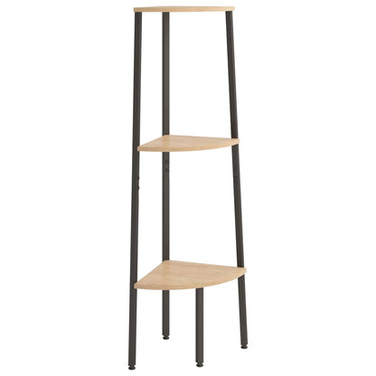 Scaffale Angolare 3 Livelli Marrone Chiaro Nero 45,5x31,5x120cm | homemem39