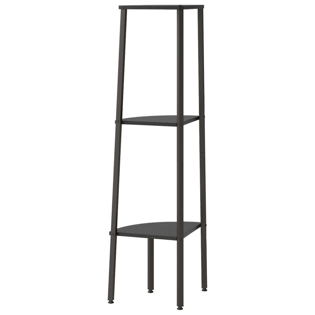 Scaffale Angolare a 3 Livelli Nero 45,5x31,5x120 cm | homemem39