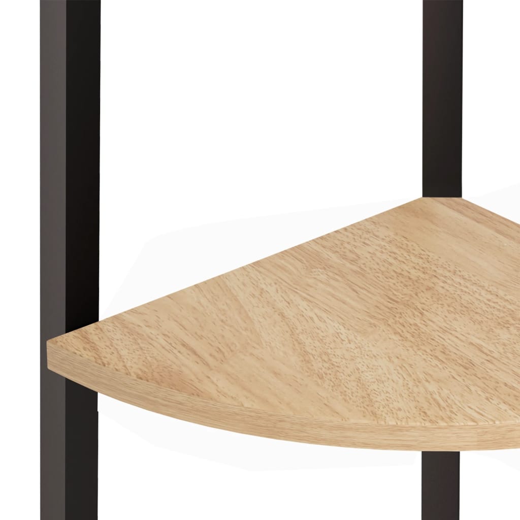 Scaffale angolare a 4 ripiani marrone chiaro e nero 45,5x31,5x150 cm | homemem39