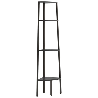 Scaffale Angolare a 4 Livelli Nero 45,5x31,5x150 cm | homemem39