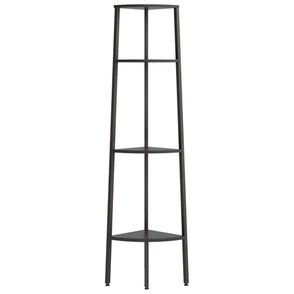 Scaffale Angolare a 4 Livelli Nero 45,5x31,5x150 cm | homemem39